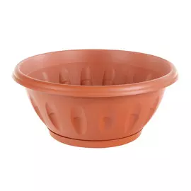 Плошка с поддоном Bama flower alba терракот 30см