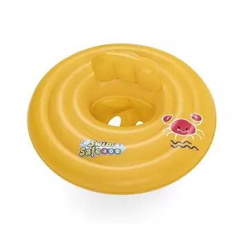 Плот надувной Bestway детский круглый, жёлтый, Д69 см (32096)