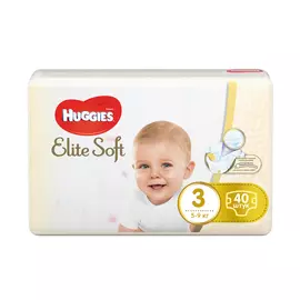Подгузники Huggies Elite Soft 3 (5-9 кг) 40 шт