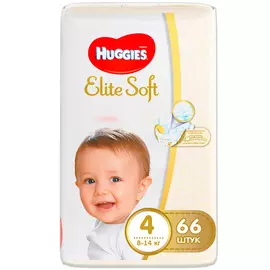 Подгузники Huggies Elite Soft 4 (8-14 кг) 66 шт