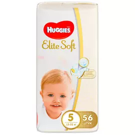 Подгузники Huggies Elite Soft 5 (12-22 кг) 56 шт