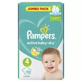 Подгузники Pampers Active Baby-Dry 4 Maxi (9-14 кг) 70 шт