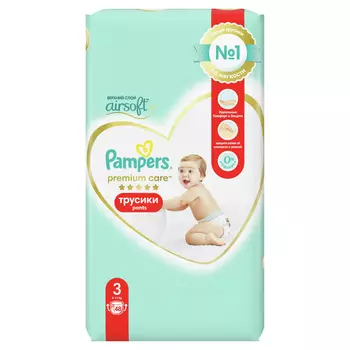 Подгузники-трусики Pampers Premium Care Pants 3, 6-11 кг, 48 шт