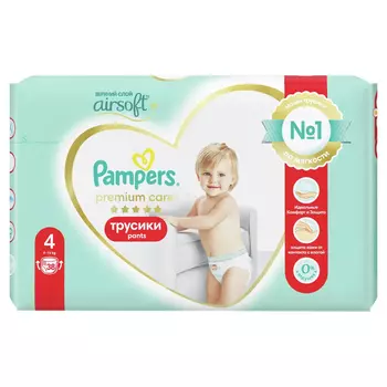 Подгузники-трусики Pampers Premium Care Pants 4, 9-15 кг, 38 шт