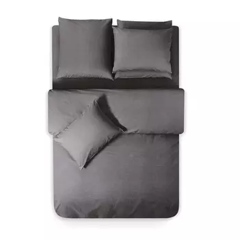 Пододеяльник на молнии Sleepix Сакаи темно-серый 145х205 см