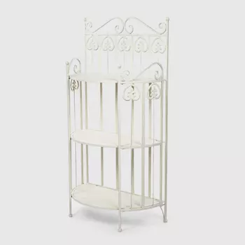 Подставка для цветов Anxi jiacheng металлическая 3 уровневая белая 55x29x102 см