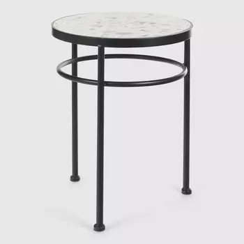 Подставка для цветов Heng yu с мозаикой белая 30х30х38 см