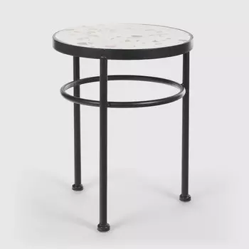 Подставка для цветов Heng yu с мозаикой белая 25х25х32 см