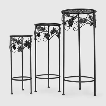 Подставка для цветов Ningde Qinyuan черная 25х25х60 см