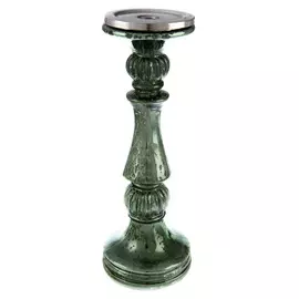 Подсвечник д12.5см 34см зелёная Edelman