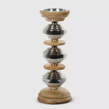 Подсвечник Dekor pap из дерева и стали 11,4х33 см