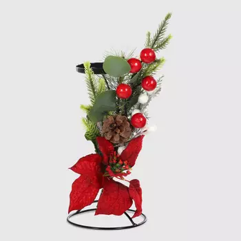 Подсвечник Due Esse Christmas шишки-ягоды 35 см