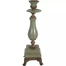 Подсвечник Glasar зеленый, 7х7х23 см