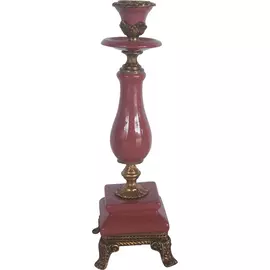 Подсвечник Glasar красный, 7х7х23 см