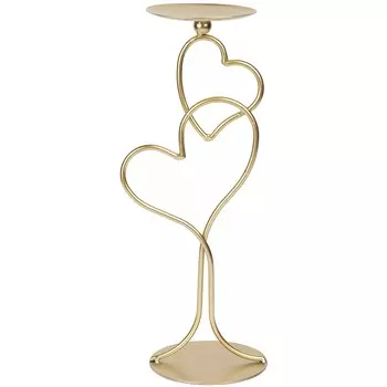 Подсвечник Glasar Два сердца 12х11х30 см