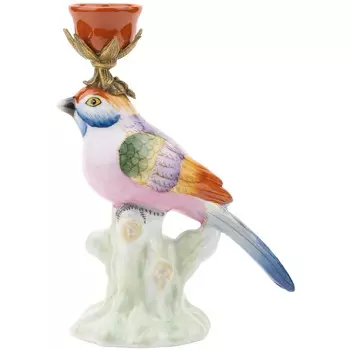 Подсвечник Glasar птичка красный 12х7х17 см