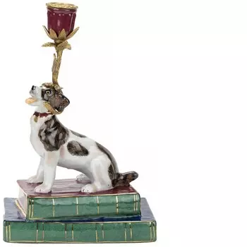 Подсвечник Glasar собачка смотрит влево 17х11х26 см (F1349EH/2/HF1999)