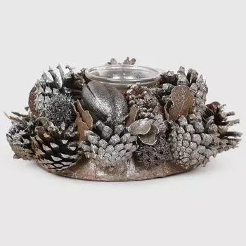 Подсвечник из шишек Dekor pap 21x21x8,5 см