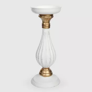Подсвечник Mercury Deco белый, золото 10,5х28 см