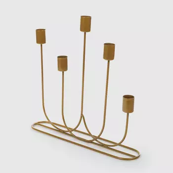 Подсвечник Mercury Deco на 5 свечей золотистый 30,5х5х29 см