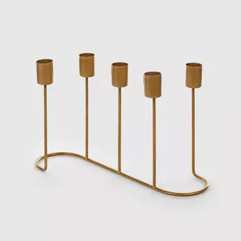 Подсвечник Mercury Deco на 5 свечей золотистый 27х8х17 см