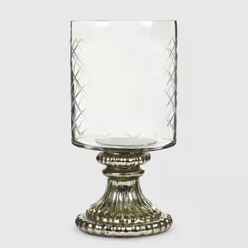 Подсвечник Mercury Deco стеклянный 12,5х25,5 см