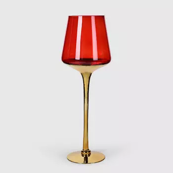 Подсвечник Mercury Deco стеклянный красный 14х40 см