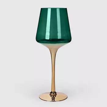 Подсвечник Mercury Deco стеклянный зелёный 14х35 см