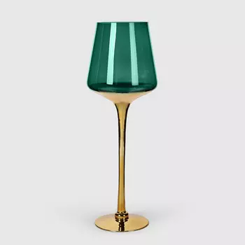 Подсвечник Mercury Deco стеклянный зелёный 14х40 см