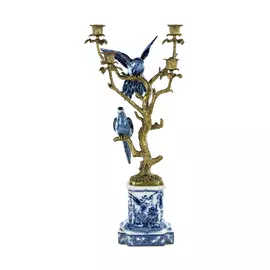 Подсвечник с попугаями Glasar 28х21х59