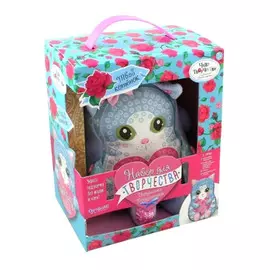 Подушечка-игрушечка Узоры из плюша. Кошечка