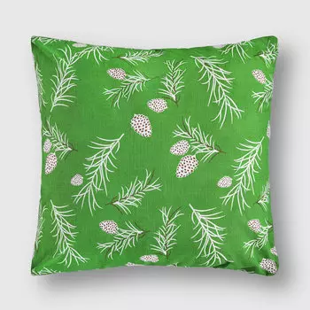 Подушка декоративная на молнии набивная Лён Наш Шишки новые 40х40 см