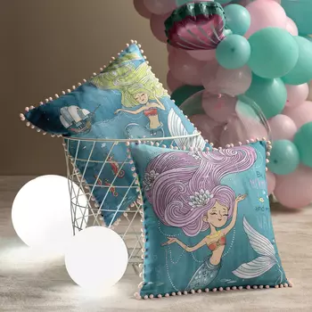 Подушка декоративная Togas Мермани синий 45x45 см