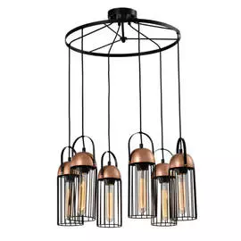 Подвес Rivoli Anemon PR6 Черный/медь 6хE27 40W