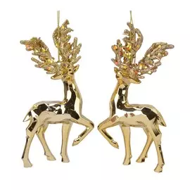 Подвеска декор Kaemingk олень 3х8х16 см золото в ассортименте