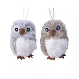 Подвеска декор Kaemingk сова 9х10х6 см в ассортименте