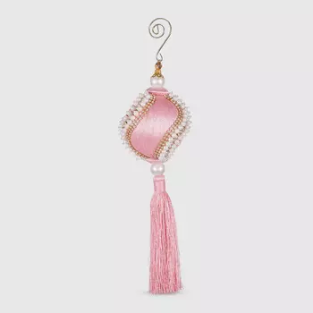 Подвеска на елку Edg розовая 8х28 см