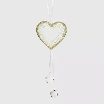 Подвеска с колольчиками Due Esse Christmas белая 9 см в ассортименте