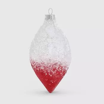 Подвеска стеклянная Yancheng Shiny бело-красная 7х7х13 см