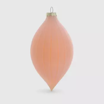 Подвеска стеклянная Yancheng Shiny персиковая 8х8х16 см