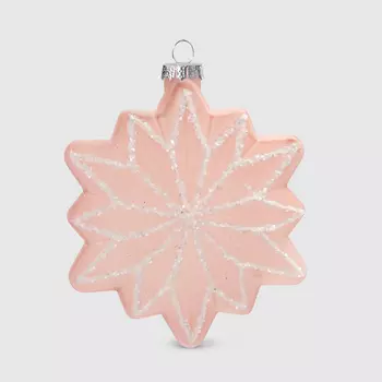 Подвеска стеклянная Yancheng Shiny снежинка 9х4х10,5 см