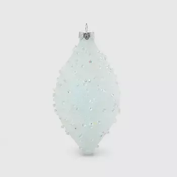 Подвеска Yancheng Shiny стеклянная прозрачно-белая 7х13 см