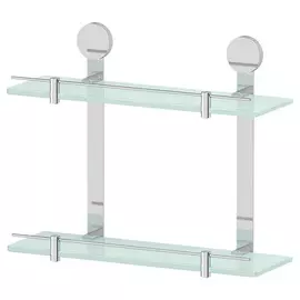 Полка 2-х ярусная 40 cm (матовое стекло; хром) ARTWELLE HAR 037