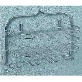 Полка настенная прямоугольная Verran серебряная 29,5х16 см