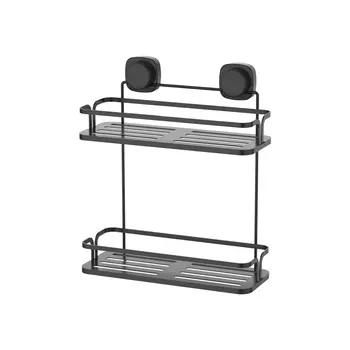 Полка настенная Zalger прямая 2 уровня чёрная