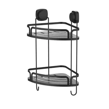 Полка настенная Zalger угловая 2 уровня чёрная