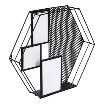 Полка подвесная шестигранник Qwerty с фоторамками 46х8х40 см