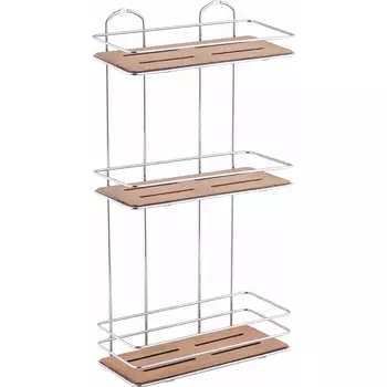 Полка прямая Teknotel 3 яруса дерево/хром