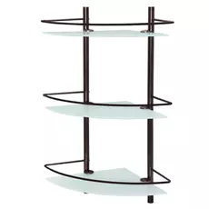Полка стеклянная угловая тройная Wasserkraft чёрная 31х61х31 см