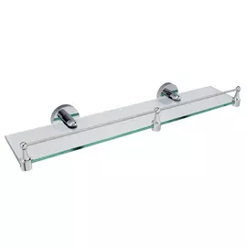 Полка стеклянная Wasserkraft латунь хром 50х5,5х12,5 см